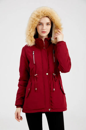 Winter Coat Detachable Hooded Feece Jacket Women
