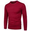 Men's Round Neck Sweater Solid Color Simple Free Size Long Sleeve Sweater