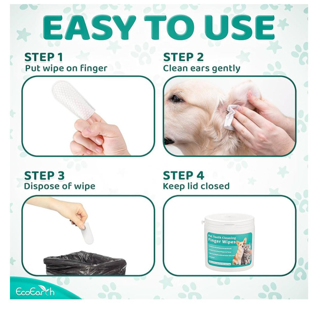Disposable Pet Cleaning Products Teeth Cleaning Wipes Ear Care Fingertips Ear Mite Removal Cat And Dog Ear Cleaning Pet Products