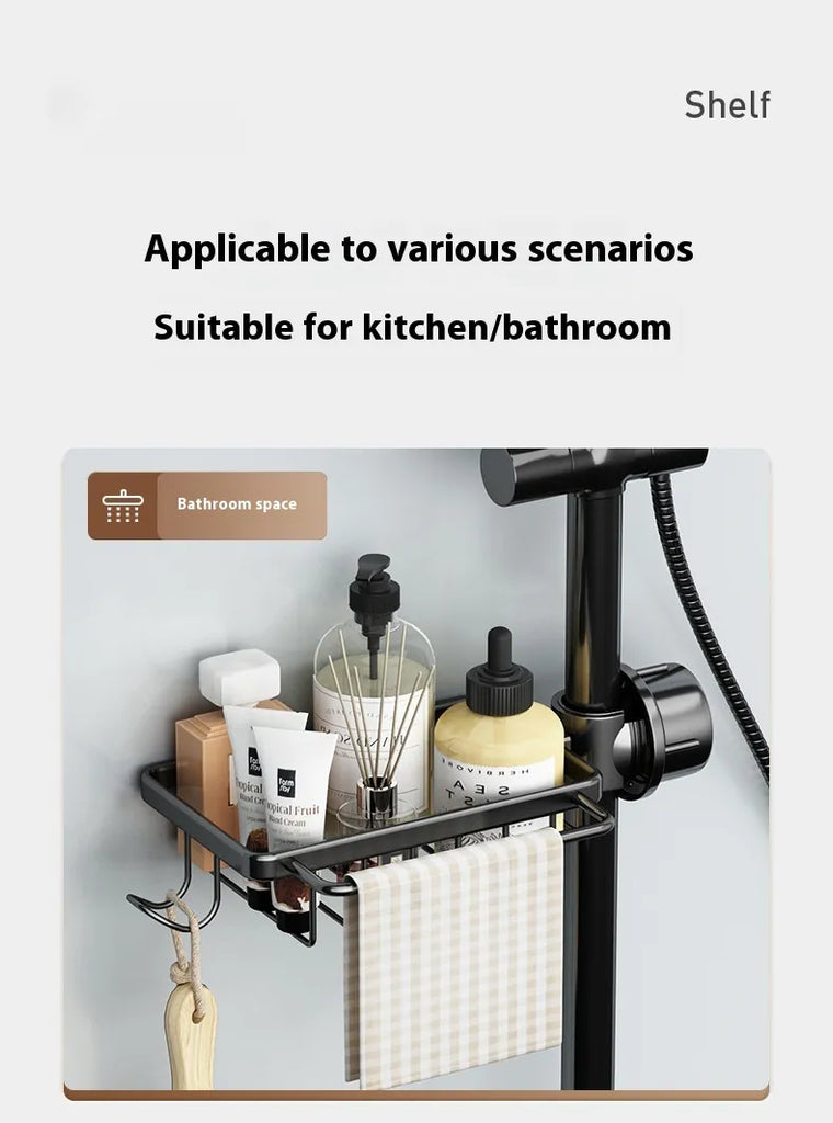 Kitchen Space Aluminum Sink Faucet Storage Rack Dishwasher Vegetable Sink Supplies Household Drain Basket Bathroom Accessories