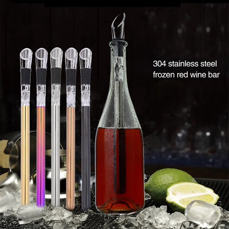 Wine Bottle Cooler Stick Stainless Steel Wine Chilling Rod Leakproof Wine Chiller Beer Beverage Frozening