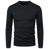 Men's Round Neck Sweater Solid Color Simple Free Size Long Sleeve Sweater