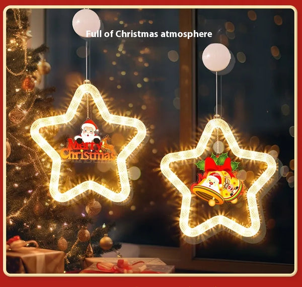 Christmas Pendant Decoration Christmas Atmosphere Led Lights Led Christmas Star Light Decoration For Window Door For Holiday