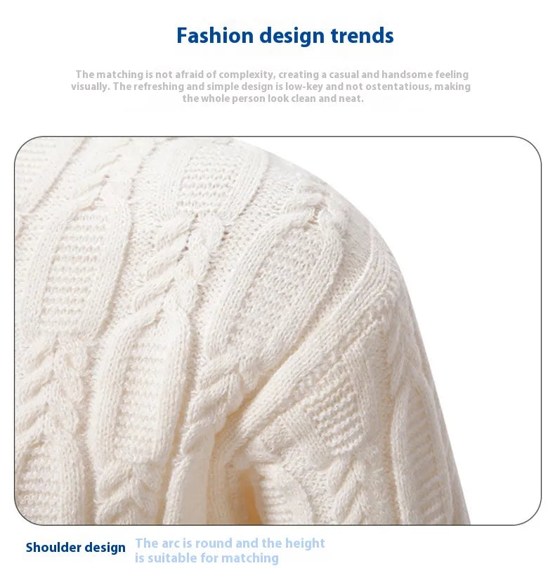 Men's Fashionable Warm Casual Round Neck Sweater