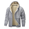 Casual Hoodies For Men Heavyweight Fleece Sweatshirt Winter Thick Sherpa Lined Hooded Zipper Jacket Thick Streetwear Coats