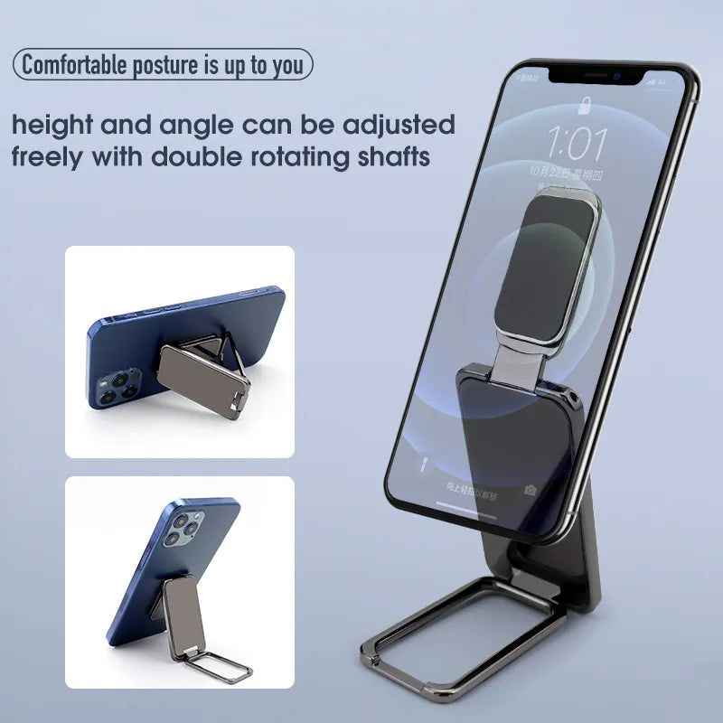Foldable Mobile Phone Holder Ring Buckle Retractable Desktop CellPhone Stand Car Magnetic