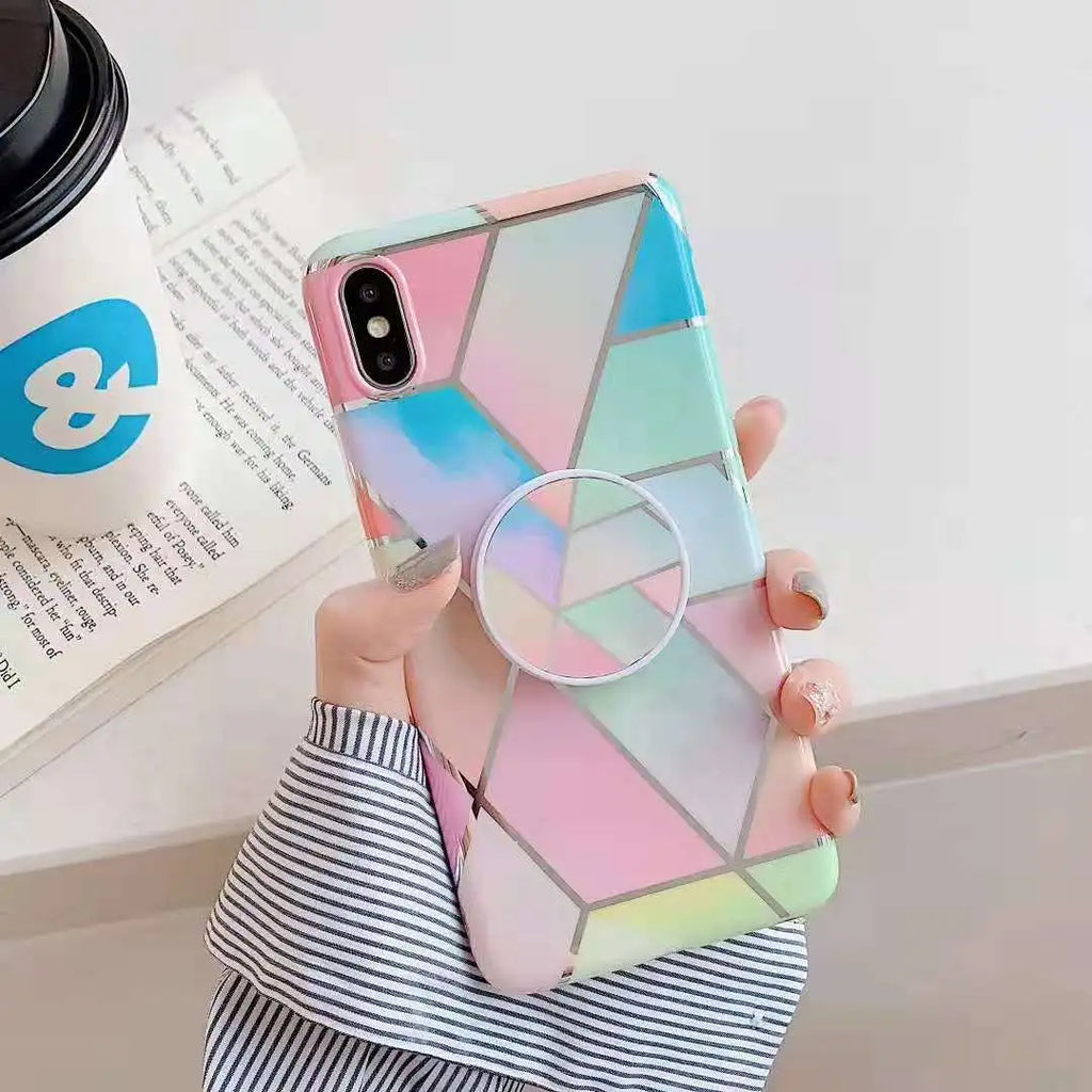 Galvanized marble mobile phone case
