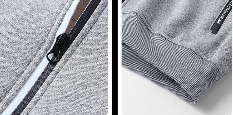 Casual Hoodies For Men Heavyweight Fleece Sweatshirt Winter Thick Sherpa Lined Hooded Zipper Jacket Thick Streetwear Coats