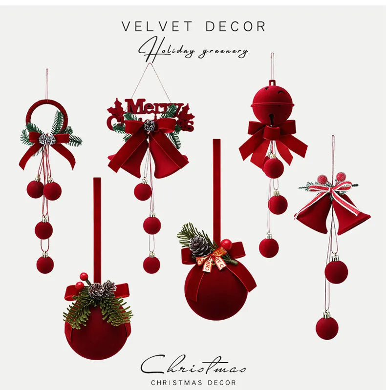 Exquisite Christmas Shop Windows Tree Hanging Decorations Ornaments Festival Party Atmosphere Decoration Props Christmas Bells