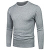 Men's Round Neck Sweater Solid Color Simple Free Size Long Sleeve Sweater