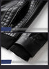 Hooded Jacket With Zipper Pockets Fashion Warm Pu Leather Coat Mens Clothing