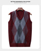 Winter New Men's Sleeveless Knitted Sweater Casual Plaid Vest