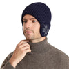 Thermal Knitting Woolen Cap Men's Fleece-lined Thickened