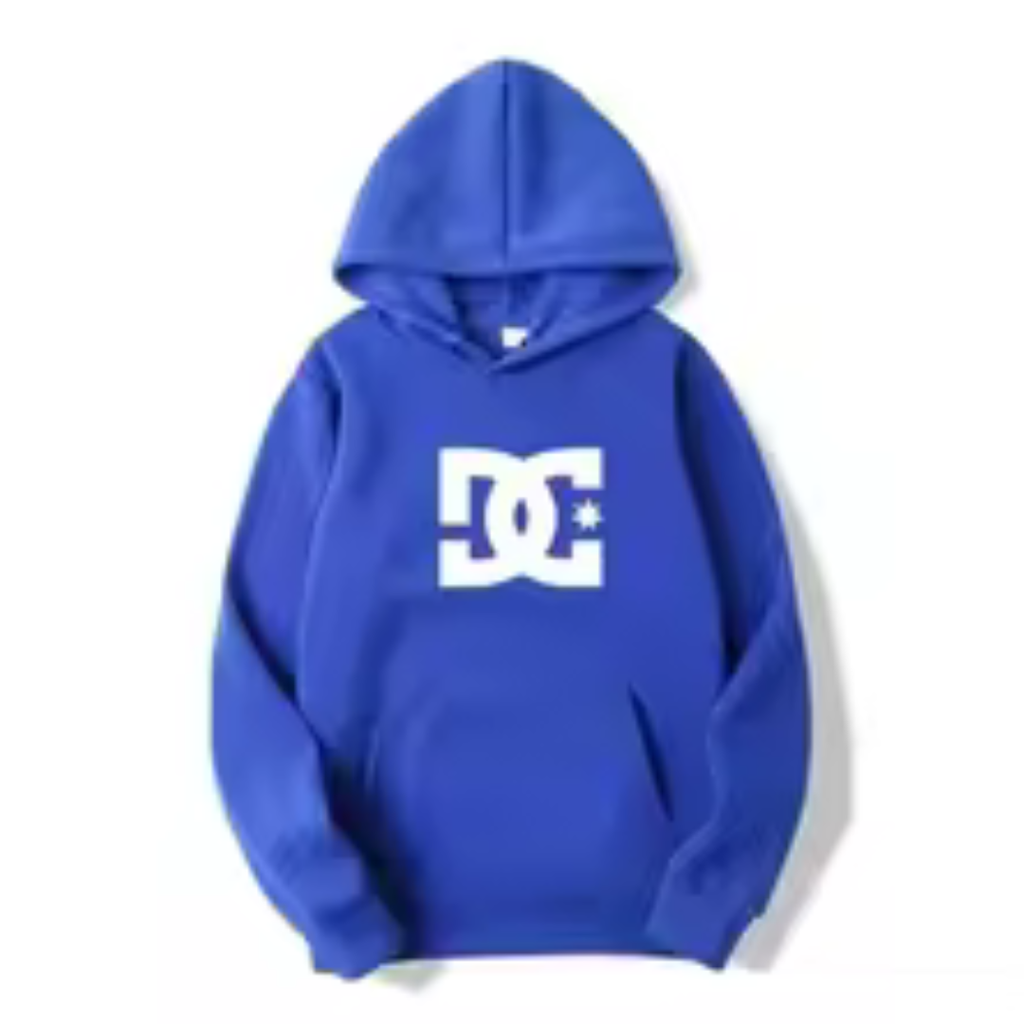 DC Letter Men's Hoodie Men's and Women's Fashion Simple Long Sleeve Sweatshirt Autumn and Winter Street Trend Large Gym Hoodie