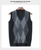 Winter New Men's Sleeveless Knitted Sweater Casual Plaid Vest