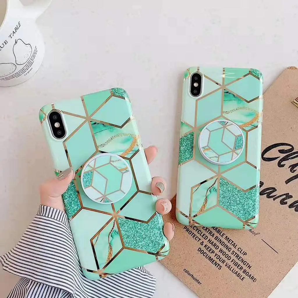 Galvanized marble mobile phone case