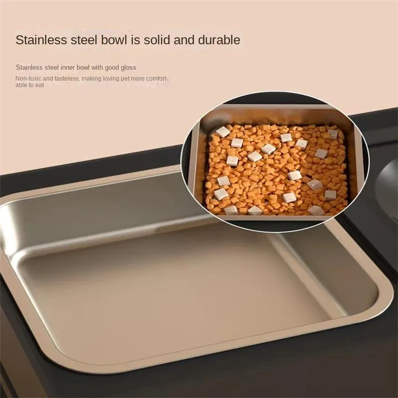 Dog Double Bowls Stainless Stand Adjustable Height Pets Feeding Dish Bowl Big Dog Elevated Food Water Feeders For Dogs Pet Products