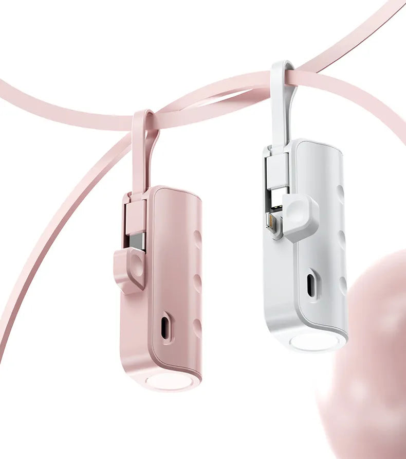 Mini Power Bank 5000mAh Portable Charger Built in Cable Cute Powerbank External Battery Pack PoverBank for iPhone Samsung Xiaomi