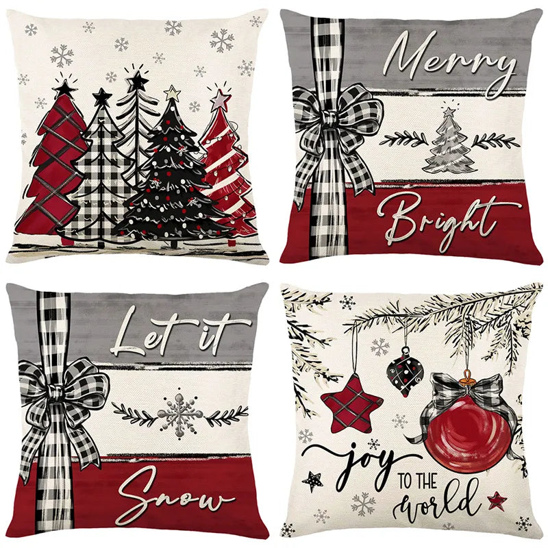 🎄✨ 45cm Christmas Cushion Cover – Festive Pillowcase for Holiday Home Décor