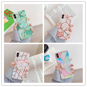 Galvanized marble mobile phone case