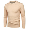 Men's Round Neck Sweater Solid Color Simple Free Size Long Sleeve Sweater